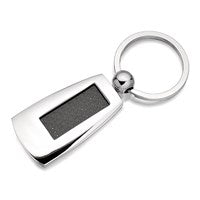 Black Carbon Fibre And Metal Keyring - A4016