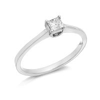 Platinum Princess Cut Diamond Solitaire Ring - 20pts - AGI Certificated - D0806-J