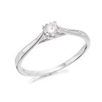 Platinum Diamond Solitaire Ring - 20pts - AGI Certificated - D0813-L