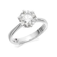 Platinum 2 Carat Diamond Solitaire Ring - Certificated - D0828-P