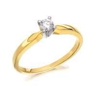 9ct Gold Diamond Solitaire Ring - 15pts - AGI Certificated - D5015-Q