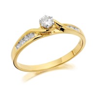 9ct Gold Diamond Twist Ring - 30pts - D5208-P