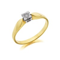 9ct Gold Diamond Ring - 6pts - D5221-N
