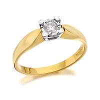 9ct Gold Diamond Ring - 15pts - D5325-O