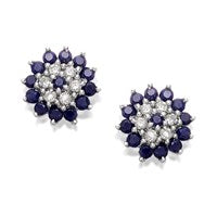 9ct Gold Sapphire And Diamond Earrings - 5pts per pair - D5437
