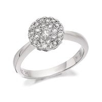 9ct White Gold Diamond Cluster Ring - 1/2ct - D6312-J