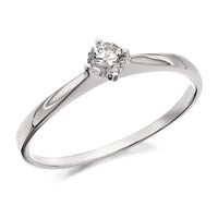 9ct White Gold Diamond Solitaire Ring - 1/4ct - D6328-O