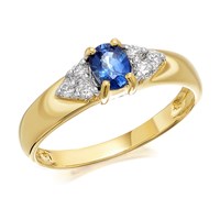 9ct Gold Sapphire And Diamond Ring - 12pts - D6420-Q