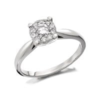 9ct White Gold Diamond Starburst Ring - 1/3ct - EXCLUSIVE - D6607-Q