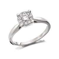 9ct White Gold Diamond Starburst Ring - 1/3ct - EXCLUSIVE - D6607-L