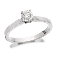 9ct White Gold Diamond Ring - 10pts - D6682-L