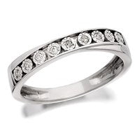 9ct White Gold Diamond Crossover Half Eternity Ring - 6pts - D6683-Q