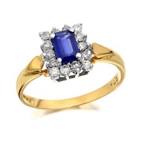 9ct Gold Diamond And Sapphire Cluster Ring - 1/4ct - D6702-Q