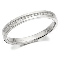 9ct White Gold Diamond Half Eternity/Wedding Ring - 7pts - D6818-R