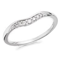 9ct White Gold Diamond Wishbone Ring - 10pts - D7158-M