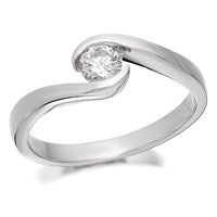 9ct White Gold Diamond Twist Ring - 1/4ct - D7162-M