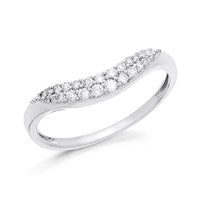 9ct White Gold Double Row Diamond Wishbone Ring - 20pts - D72105-L