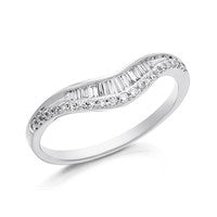 9ct White Gold Diamond Wishbone Ring - 20pts - D72106-R