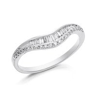 9ct White Gold Diamond Wishbone Ring - 20pts - D72106-M