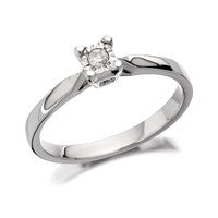 9ct White Gold Diamond Ring - 5pts - D7259-O