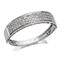 9ct White Gold Diamond Band Ring - 15pts - D7270-Q