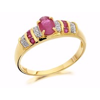 9ct Gold Ruby And Diamond Ring - D7302-R