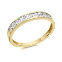 9ct Gold Diamond Half Eternity Ring - 4pts - D8031-Q