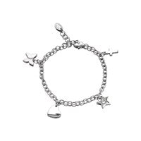 D For Diamond Silver Diamond Set Children's Charm Bracelet - D8523