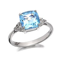 My Diamonds Silver Blue Topaz And Diamond Ring - D9927-S