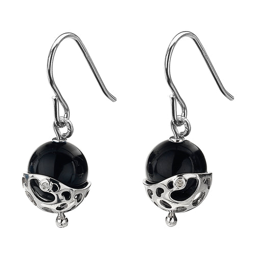 Selene Orb Earrings Black Onyx