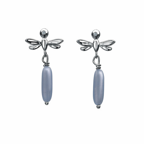 Blue Lace Dragonfly Earrings