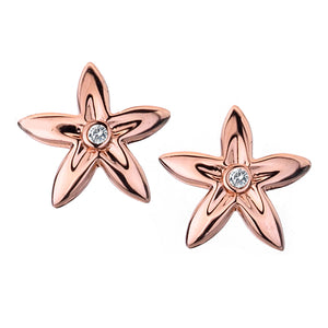 Shades of Spring 18ct Rose Gold Flower Earrings