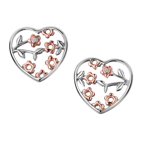 Shades of Spring 18ct Rose Gold Heart Earrings