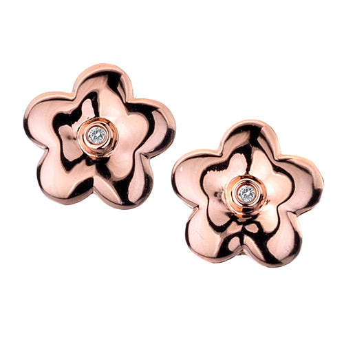 Shades of Spring 18ct Rose Gold Blossom Earrings