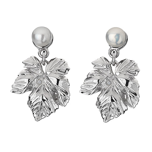 Cote d'Azur Leaf Pearl Earrings