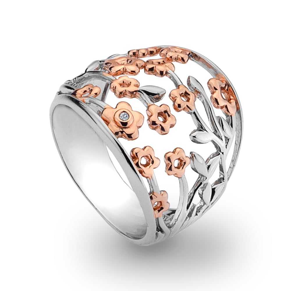 Shades of Spring 18ct Rose Gold Blossom Ring