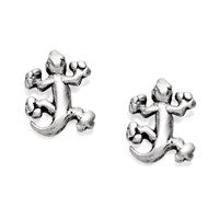 Silver Gecko Stud Earrings - 7mm - F0108