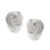 Silver Knot Stud Earrings - 7mm - F0178