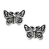 Silver Butterfly Stud Earrings - 9mm - F0225