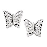 Silver Butterfly Earrings - 11mm - F0227