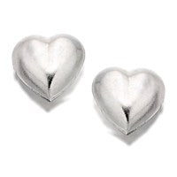 Silver Heart Earrings - 6mm - F0259