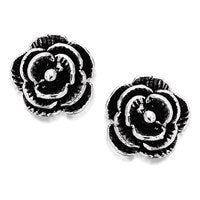 Silver Rose Earrings - 6mm - F0276