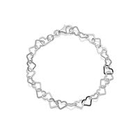 Silver Hearts Bracelet - 7in - F1574