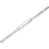 Silver Figaro Identity Bracelet - 7in - F2375