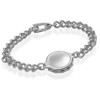 Stainless Steel Mens Plain SOS Talisman Bracelet - F2402