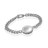 Stainless Steel Ladies Plain SOS Talisman Bracelet - F2403