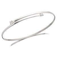 Silver Cubic Zirconia Bangle - F2731