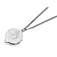 Stainless Steel St. Christopher SOS Talisman Pendant And Chain - F3004