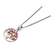 Silver Two Tone Cubic Zirconia F.Hinds Tree Of Life Necklace - F3498