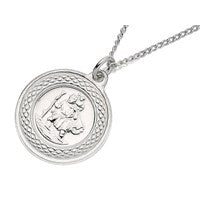 Silver St. Christopher And Chain - 17mm - F4535